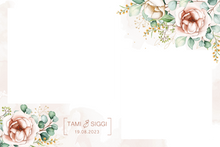 Laden Sie das Bild in den Galerie-Viewer, Fotobox Kartendesign mit floralem Blumenmuster in 2 Ecken