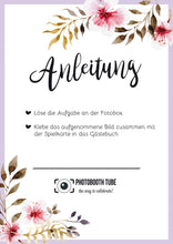 Laden Sie das Bild in den Galerie-Viewer, Spielkarten Anleitung Fotobox Rosa florares Design.