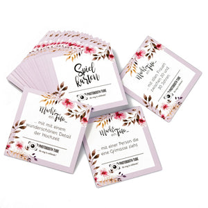 Spielkarten Hochzeit Fotobox Spiel - Floral