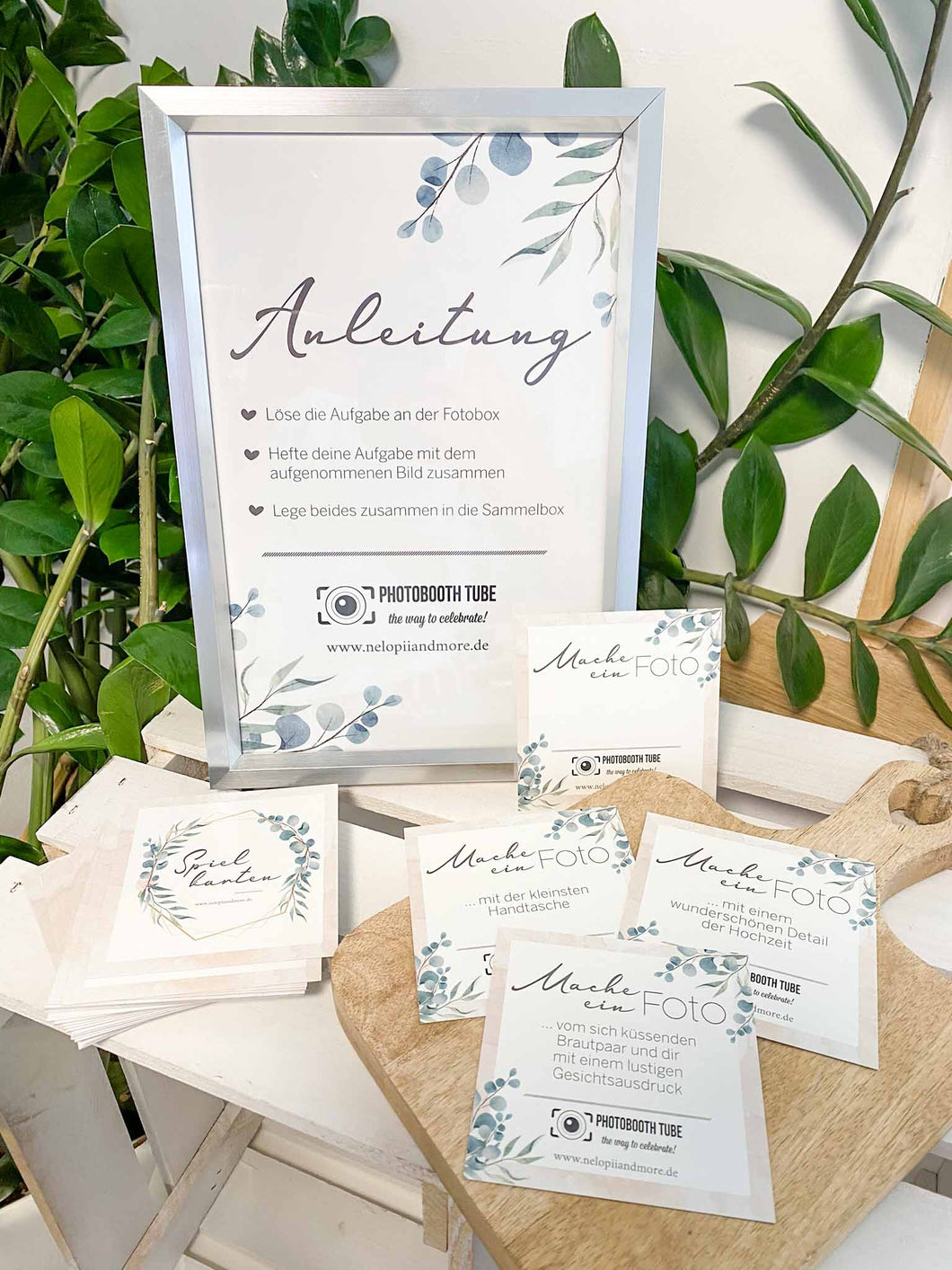 Spielkarten Hochzeit Fotobox Spiel - Eukalyptus