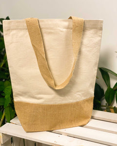Jute Tasche - Jute Tasche mit Aufschrift - (W)Einkaufen - Einkaufstasche - Tasche mit Spruch - Baumwolltasche - Schultertasche - Tragetasche