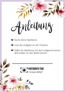 Spielkarten Hochzeit Fotobox Spiel - Floral